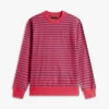 Randig sweatshirt i frotté med rund hals Randig sweatshirt i frotté med rund hals