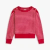 Randig sweatshirt med båthals och guldfärgade knappar Randig sweatshirt med båthals och guldfärgade knappar