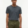 Randig T-shirt i linneblandning med ficka Randig T-shirt i linneblandning med ficka