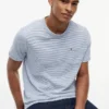 Randig T-shirt i linneblandning med ficka Randig T-shirt i linneblandning med ficka