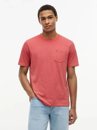 Randig T-shirt med ficka