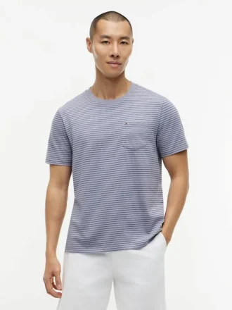 Randig T-shirt med ficka