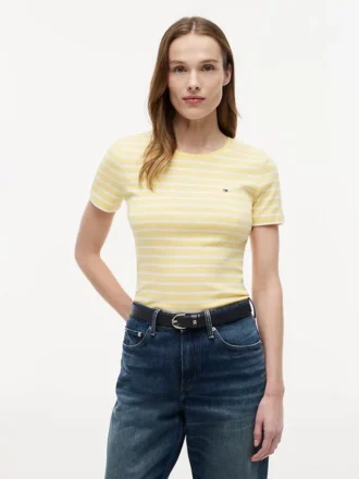 Randig T-shirt med rund hals