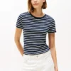 Randig T-shirt med rund hals