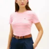 Randig T-shirt med rund hals