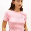 Randig T-shirt med rund hals