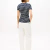 Randig T-shirt med rund hals