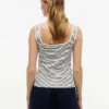 Randig tank top med fyrkantig halsringning i pointelle Randig tank top med fyrkantig halsringning i pointelle
