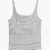 Randig tank top med fyrkantig halsringning i pointelle Randig tank top med fyrkantig halsringning i pointelle
