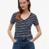 Randig V-ringad Favorite T-shirt Randig V-ringad Favorite T-shirt