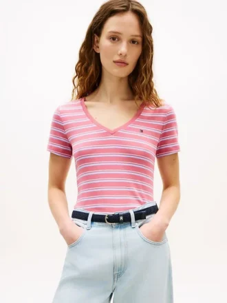 Randig V-ringad Favorite T-shirt