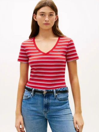 Randig V-ringad Favorite T-shirt