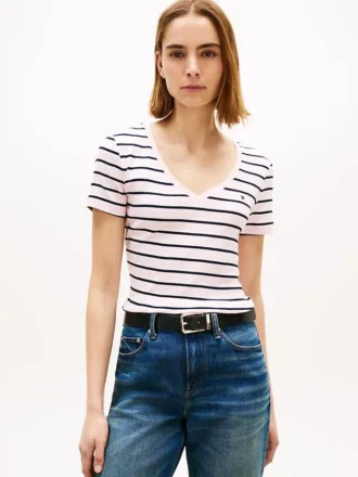 Randig V-ringad Favorite T-shirt