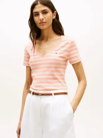 Randig V-ringad Favorite T-shirt