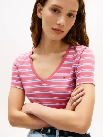 Randig V-ringad Favorite T-shirt