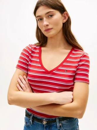 Randig V-ringad Favorite T-shirt