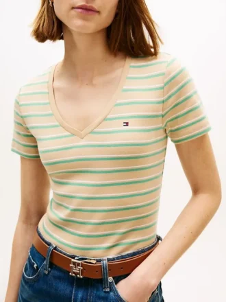 Randig V-ringad Favorite T-shirt
