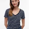 Randig V-ringad Favorite T-shirt Randig V-ringad Favorite T-shirt