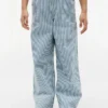 Randiga pull-on-Jeans med vida ben för barn