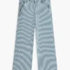 Randiga pull-on-Jeans med vida ben för barn