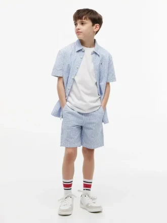 Randiga seersuckershorts för barn