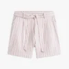 Randiga shorts i linneblandning med bälte Randiga shorts i linneblandning med bälte