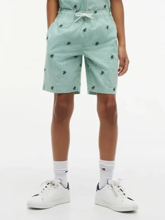 Randiga shorts med monogramlogotyp för barn