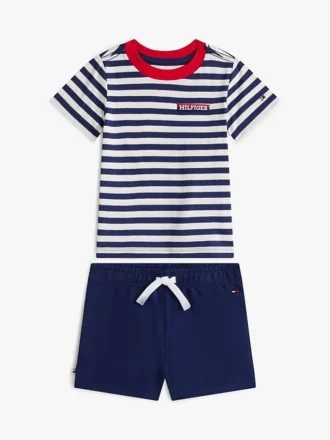 Randigt T-shirt- och shorts-set för Baby