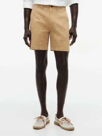 Regular Fit 7″ Anchor Print Shorts