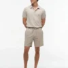 Regular Fit 7″ shorts i bomulls- och linneblandning