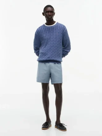 Regular Fit 7″ shorts i bomulls- och linneblandning