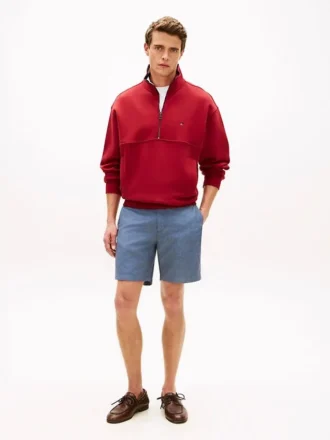 Regular Fit 7″ shorts i bomulls- och linneblandning