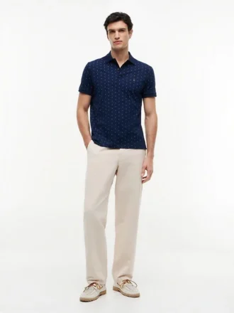 Regular Fit Anchor Print Interlock Polo