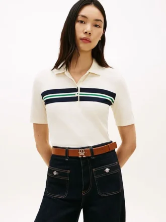 Regular Fit Block Stripe Stretch Polo