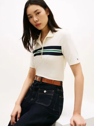 Regular Fit Block Stripe Stretch Polo
