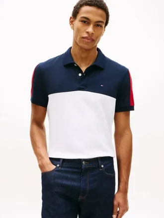 Regular Fit Colorblock Stripe Pique Polo