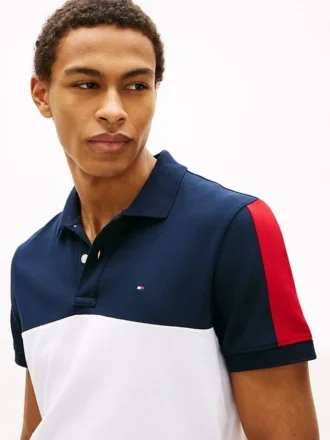 Regular Fit Colorblock Stripe Pique Polo