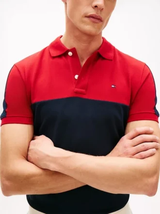 Regular Fit Colorblock Stripe Pique Polo