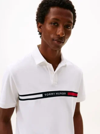 Regular Fit Embroidered Stripe Polo