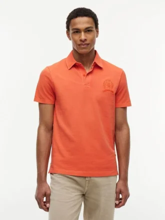 Regular Fit Garment-Dyed Crest Polo