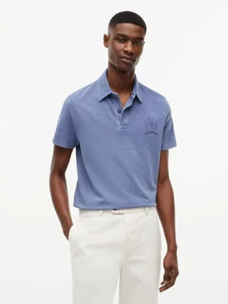 Regular Fit Garment-Dyed Crest Polo