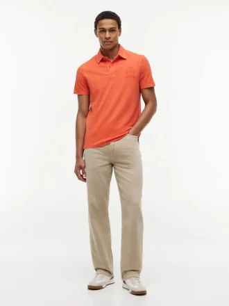 Regular Fit Garment-Dyed Crest Polo
