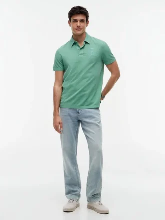 Regular Fit Garment-Dyed Crest Polo