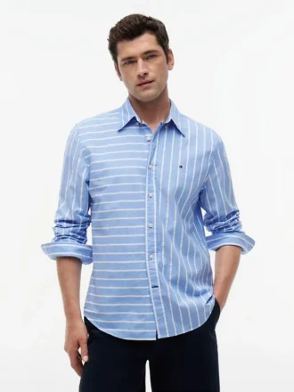 Regular Fit Mixed-Stripe All-Day Shirt