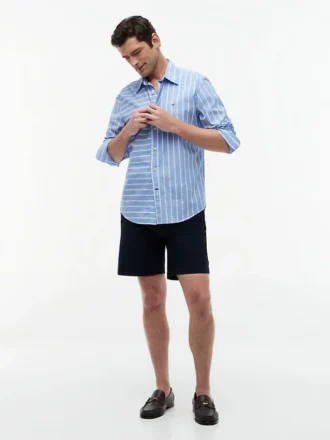 Regular Fit Mixed-Stripe All-Day Shirt