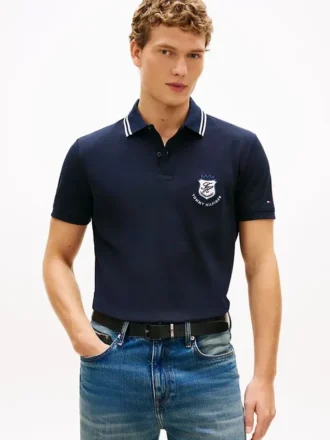 Regular Fit Monogram Crest Pique Polo