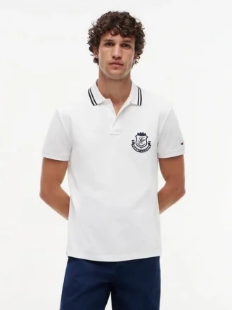Regular Fit Monogram Crest Pique Polo