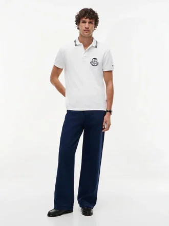 Regular Fit Monogram Crest Pique Polo