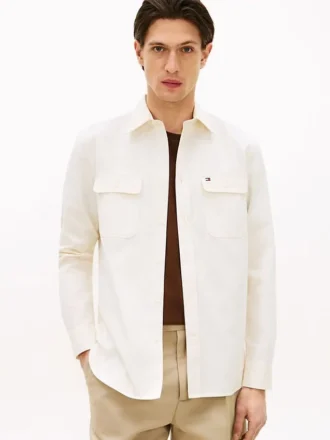 Regular Fit Overshirt i borstad twill