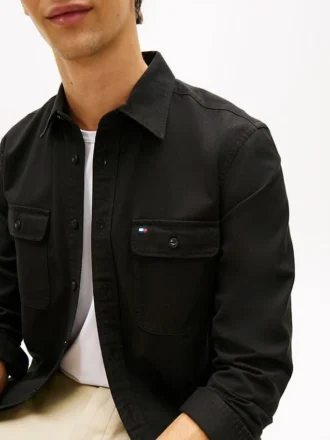 Regular Fit Overshirt i borstad twill